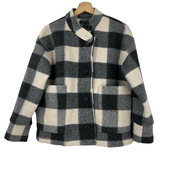 Banana Republic Plaid Pocket Jacket Sz M Petite - Picture 1 of 4